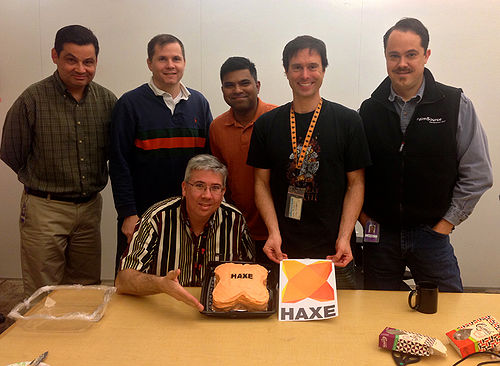 TiVo Team with Haxe celbratory cake